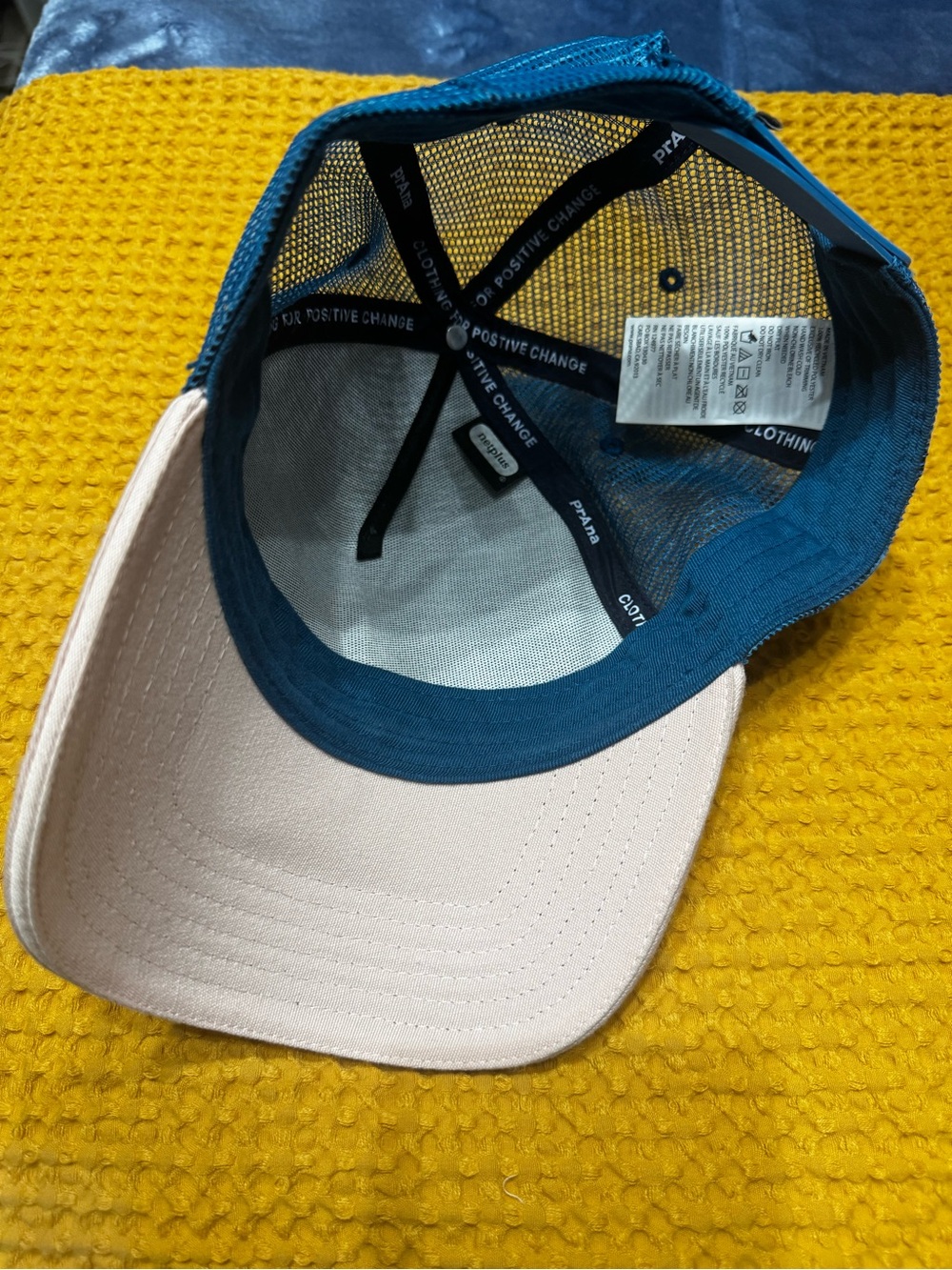 Prana Floral Trucker Hat in Teal, Peach & Green - Picture 6 of 6